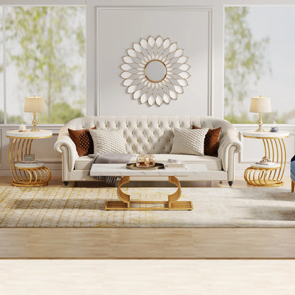 Gold Round End Table