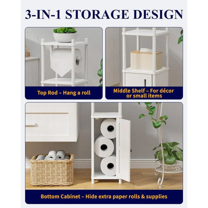 Paper Holder Stand – Compact Bathroom Storage Cabinet