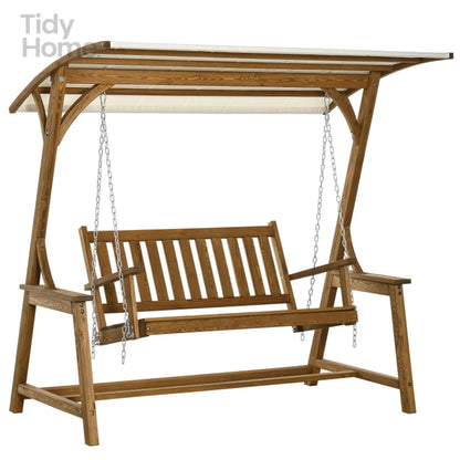 Outdoor Swing Loveseat with Canopy