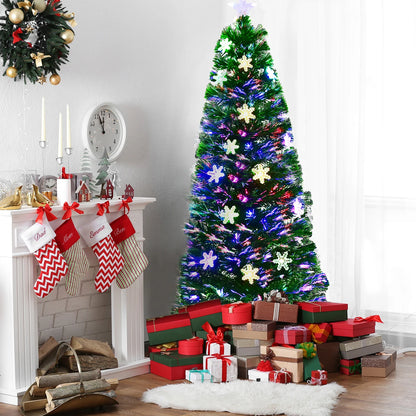 6FT Pre-Lit Fiber Optic Artificial Christmas Tree