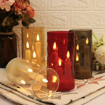 Clear Acrylic  Flickering Flameless LED Candles