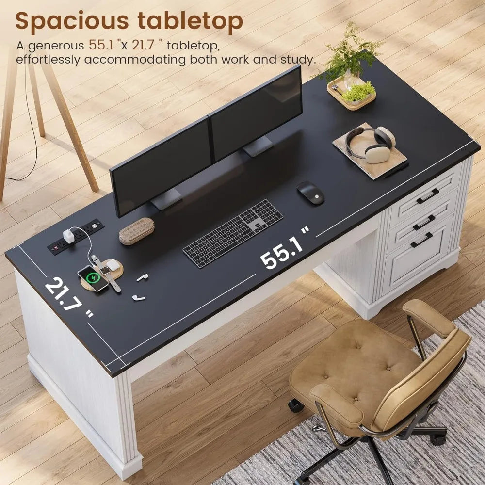 Farmhouse 55" Executive Desk, Computer Desk