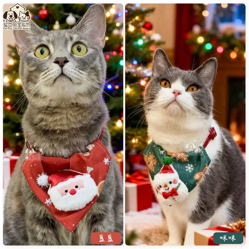 25 New Christmas Dog Triangle Scarf Collars
