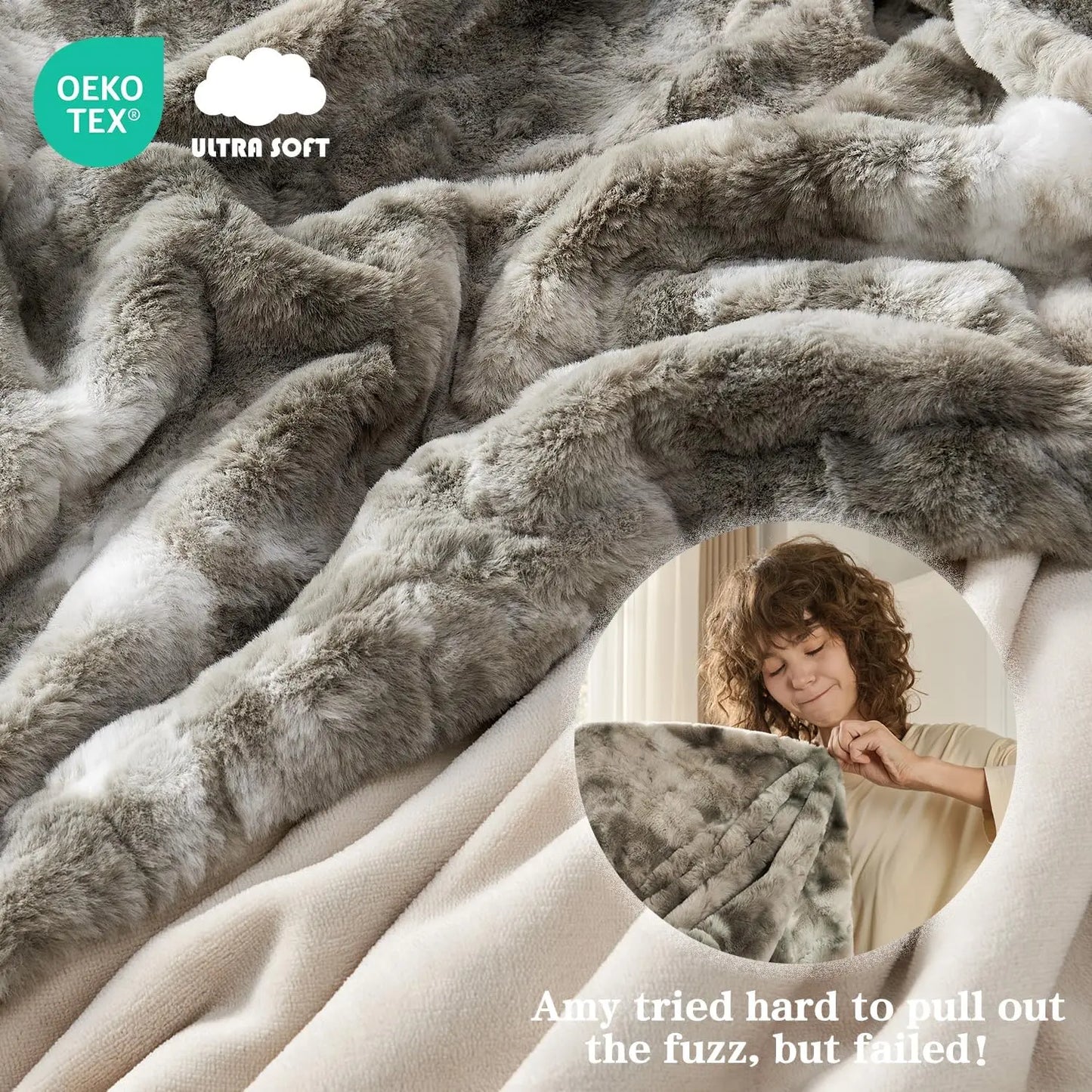 Oversized Faux Fur Throw Blanket,