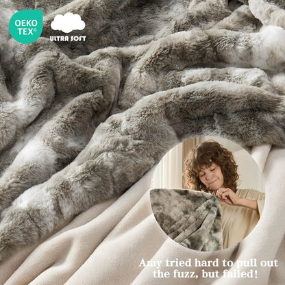 Oversized Faux Fur Throw Blanket,