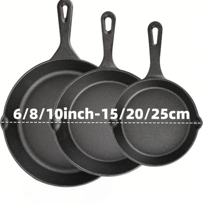 3PCS Cast Iron Skillet Set (6/8/10 Inch)  Pre-Seasoned
