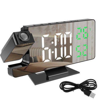 Projection digital alarm clock 180 ° arm projection