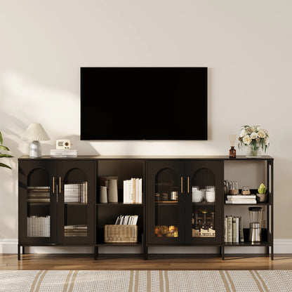 Modern Sideboard Buffet Cabinet with Glass Doors
