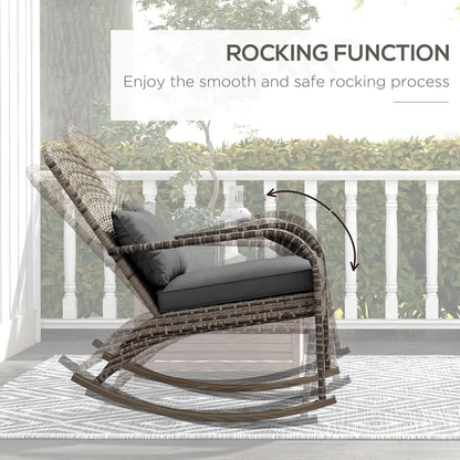 Outdoor Wicker Adirondack Rocking Chair