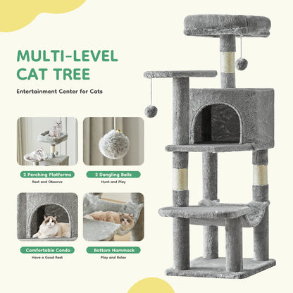 44in Tall Multi-Cat Climbing Cat Tree Tower