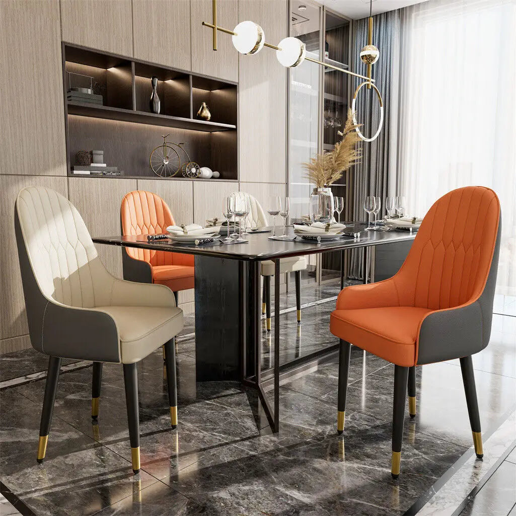 Leather Dining Chairs with Arms