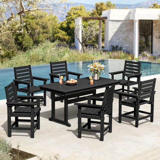 Patio Table and Chairs Set 7 Pieces
