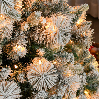 6.5 ft Prelit Flocked Artificial Christmas Tree