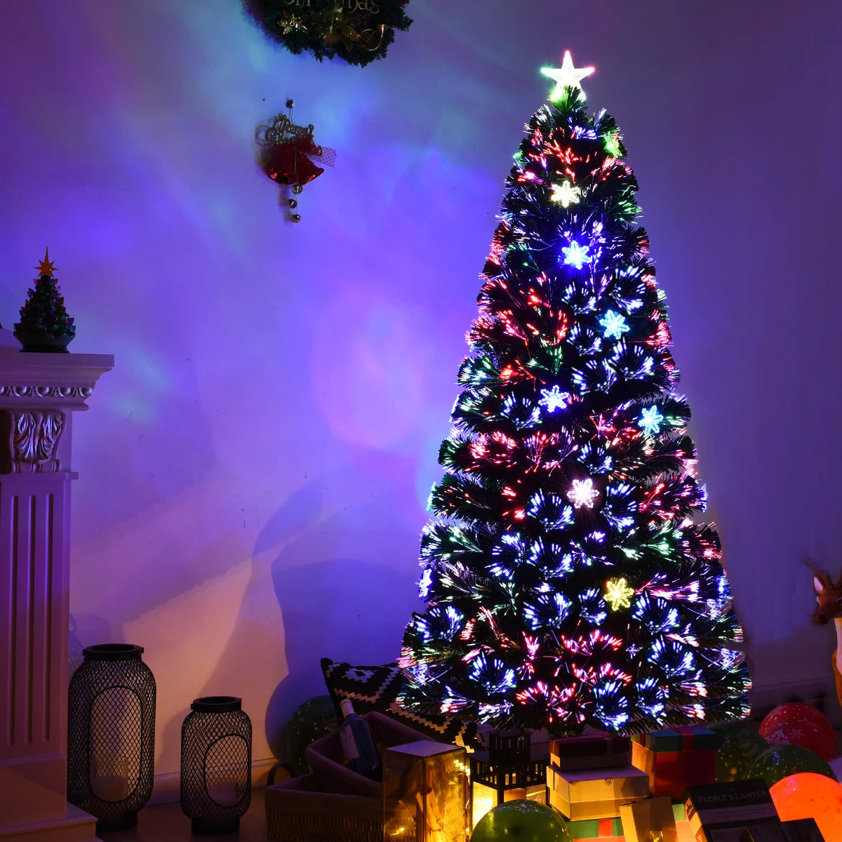 6FT Pre-Lit Fiber Optic Artificial Christmas Tree