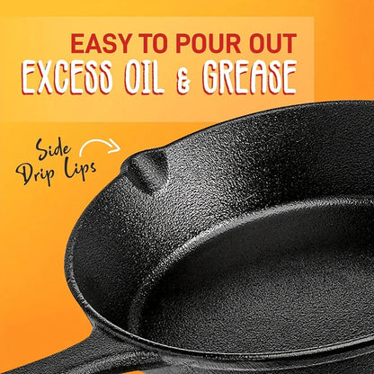 3PCS Cast Iron Skillet Set (6/8/10 Inch)  Pre-Seasoned