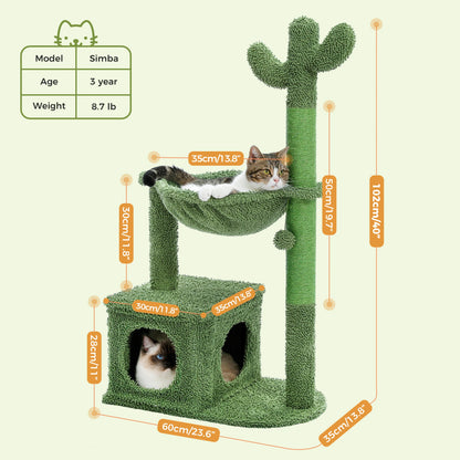 Cactus Cat Tree with  Condo