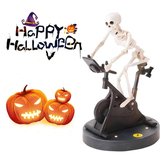 Resin Skeleton Riding Bike Halloween Skeleton Decorations