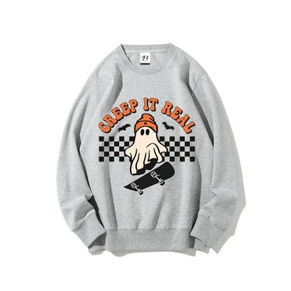 Halloween Creep It Real Sweatshirts Ghost Skateboarding