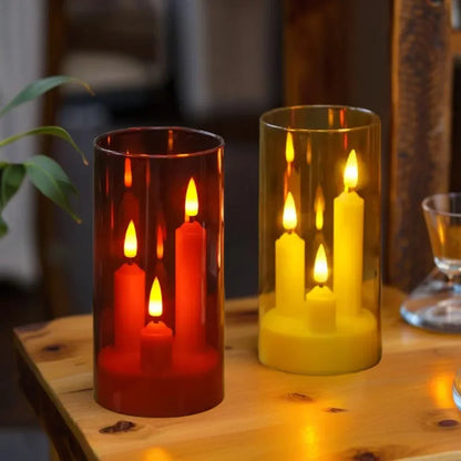 Clear Acrylic  Flickering Flameless LED Candles