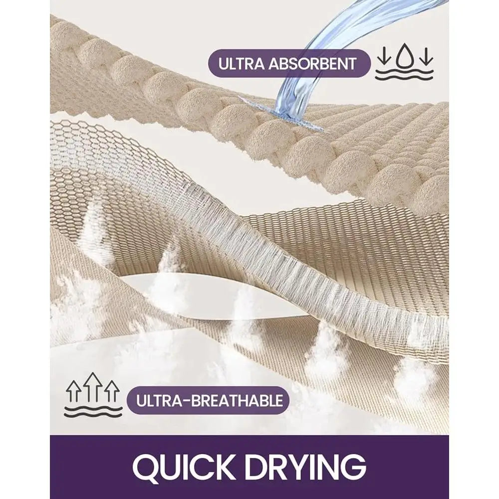 Super Absorbent Chenille Bathroom Rugs Non Slip