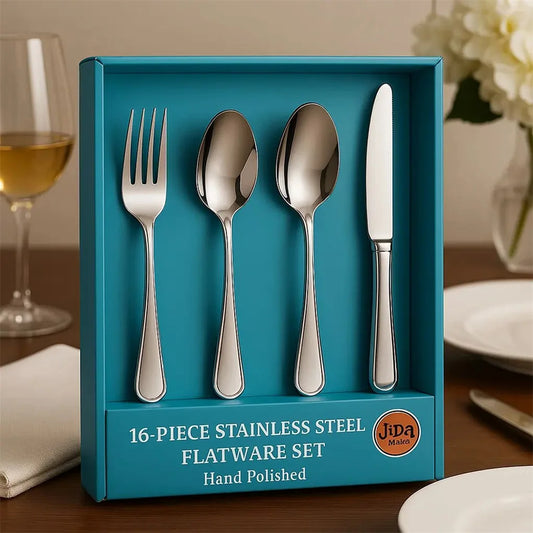 16-Pieces Luxury Premium Silverware Dinnerware Tableware Set