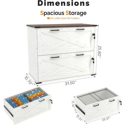 2 Drawer File Cabinet with Lock