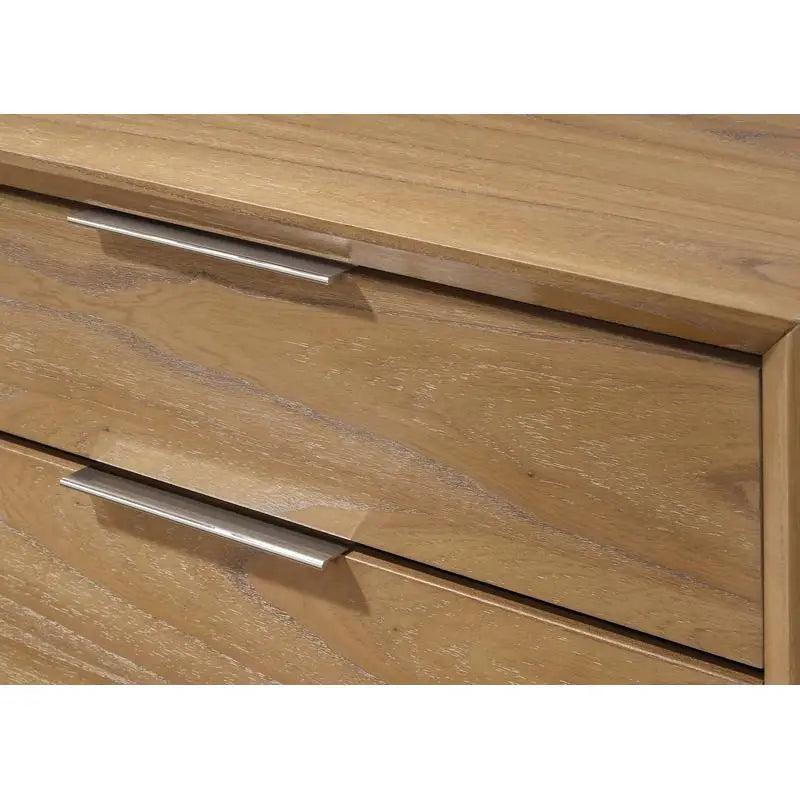 Contemporary 6-Drawer Dresser  Natural Wood Finish