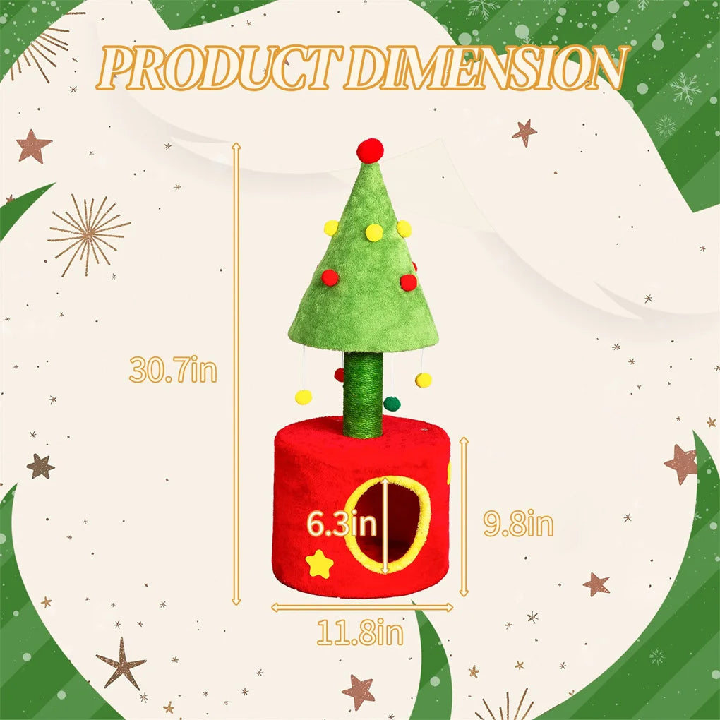 30in Cat Scratching Post with Cat House f