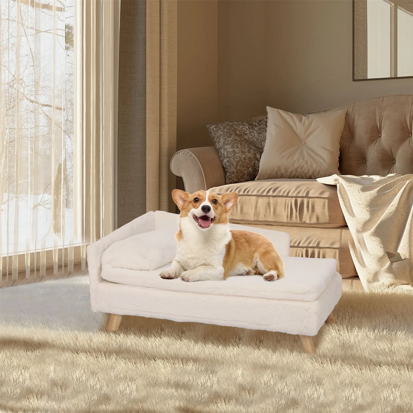 Elevated Pet Bed, with Cozy Pad Waterproof,