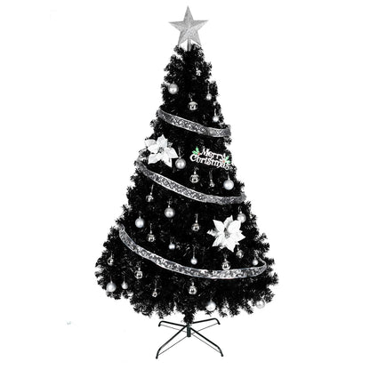 6ft 1600 Branches PVC Christmas Tree Black