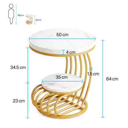 Gold Round End Table