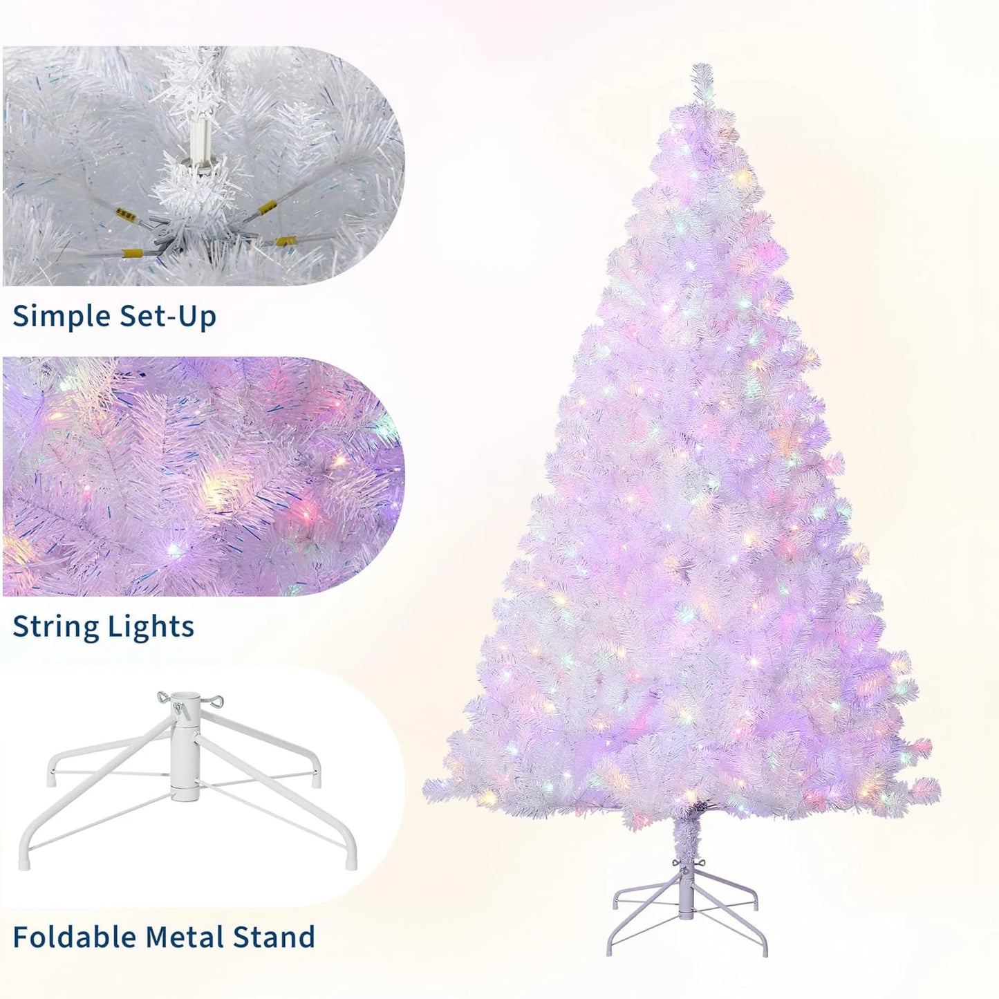 Prelit  Rose Gold Tinsel Christmas Tree