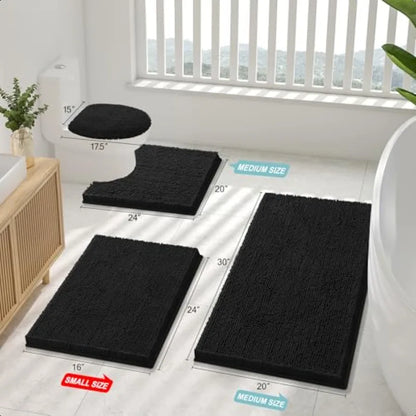 Luxury Chenille Bathroom Rugs 30x20 Extra Soft