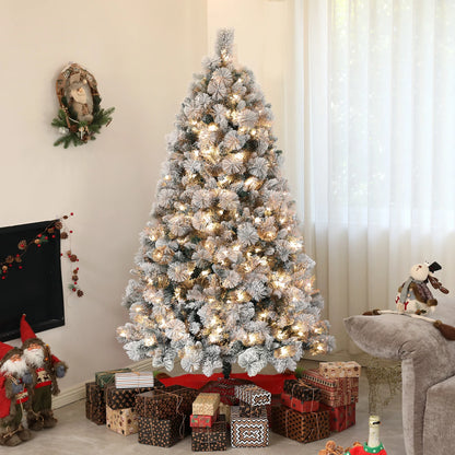 6.5 ft Prelit Flocked Artificial Christmas Tree