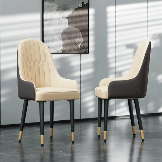 Leather Dining Chairs with Arms