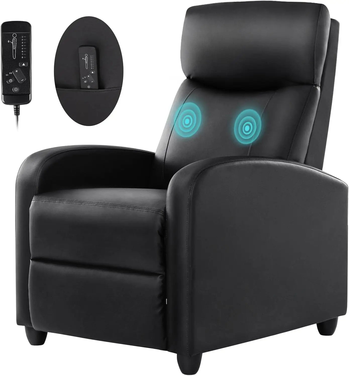 Modern Leather Recliner Chair with Lumbar Support