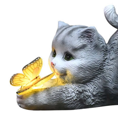 Cute Cat and Butterfly Figurine Housewarming Gift