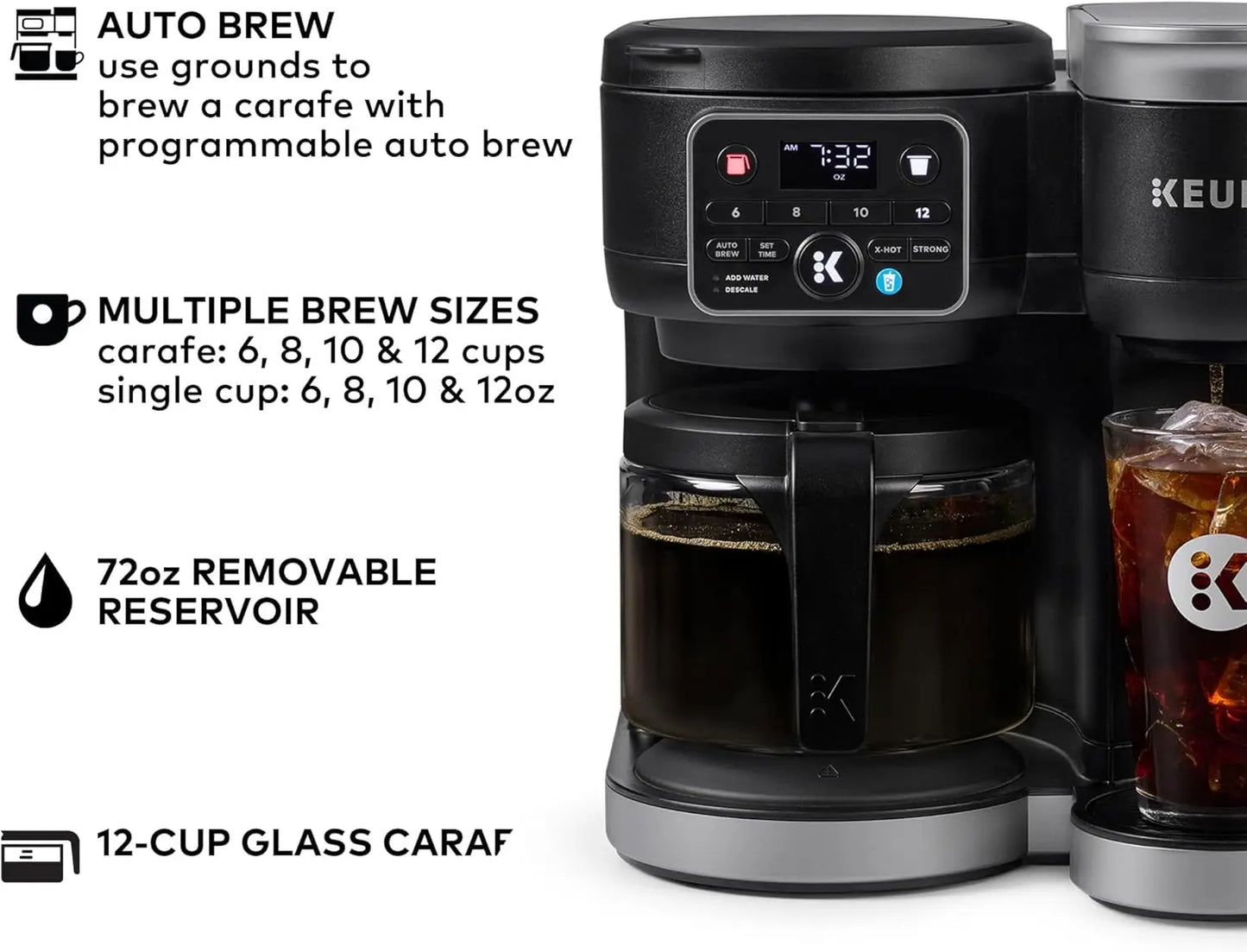 Hot & Iced Coffee Maker with MultiStream Tech, 72oz Reservoir, Ideal for Holiday Hosting and Gifts
