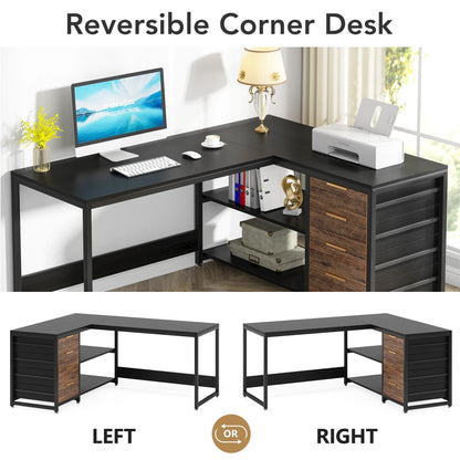 Modern L-Shaped Computer Desk Corner
