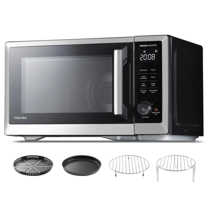 TOSHIBA Microwave Oven Air Fryer Combo 1.0 cu.ft - Inverter, Convection, Broil, Humidity Sensor, Mute, 27 Auto Menus