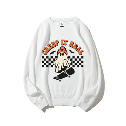 Halloween Creep It Real Sweatshirts Ghost Skateboarding