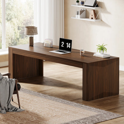 Tribesigns 79-Inch Extra Long Desk, Two Person Double Desk for Home Office, Wooden Long Computer Desk Writing Table for Office