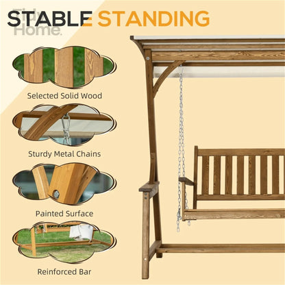 Outdoor Swing Loveseat with Canopy