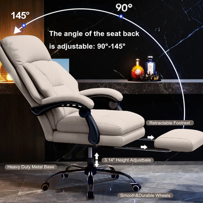 High Back Office Desk Chair - Foot Rest