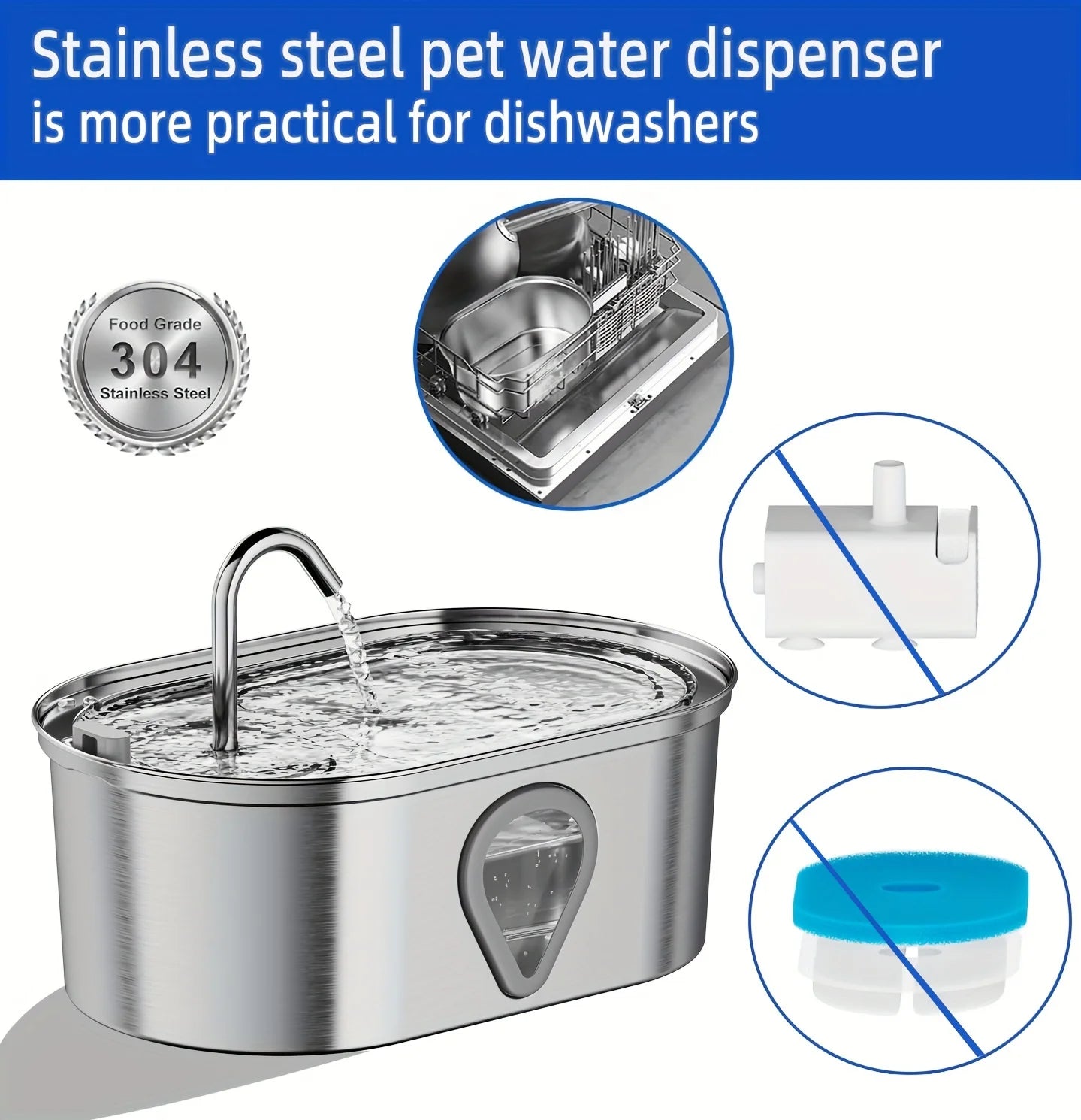 Automatic Stainless Steel Cat water Fountain