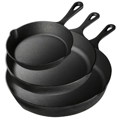 3PCS Cast Iron Skillet Set (6/8/10 Inch)  Pre-Seasoned