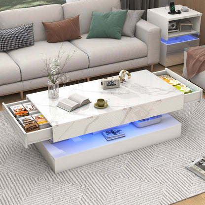Modern Stylish Coffee Table with LED Lights
