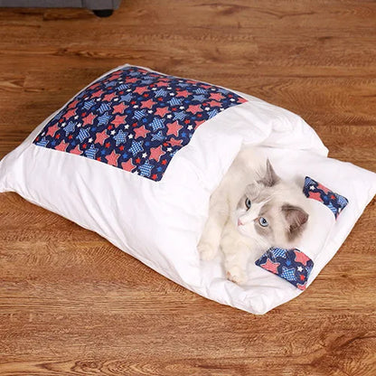 Warm Cat Sleeping Bag - Cozy Japanese Cat Bed