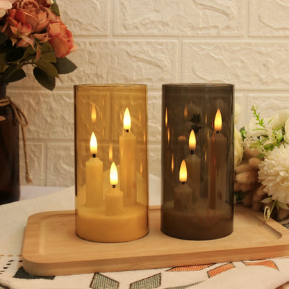 Clear Acrylic  Flickering Flameless LED Candles