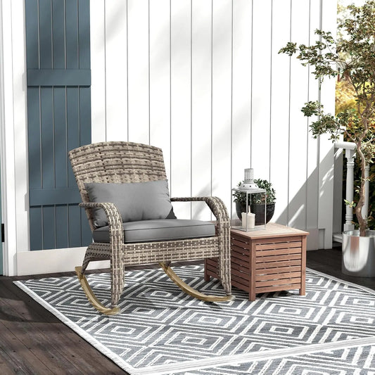 Outdoor Wicker Adirondack Rocking Chair